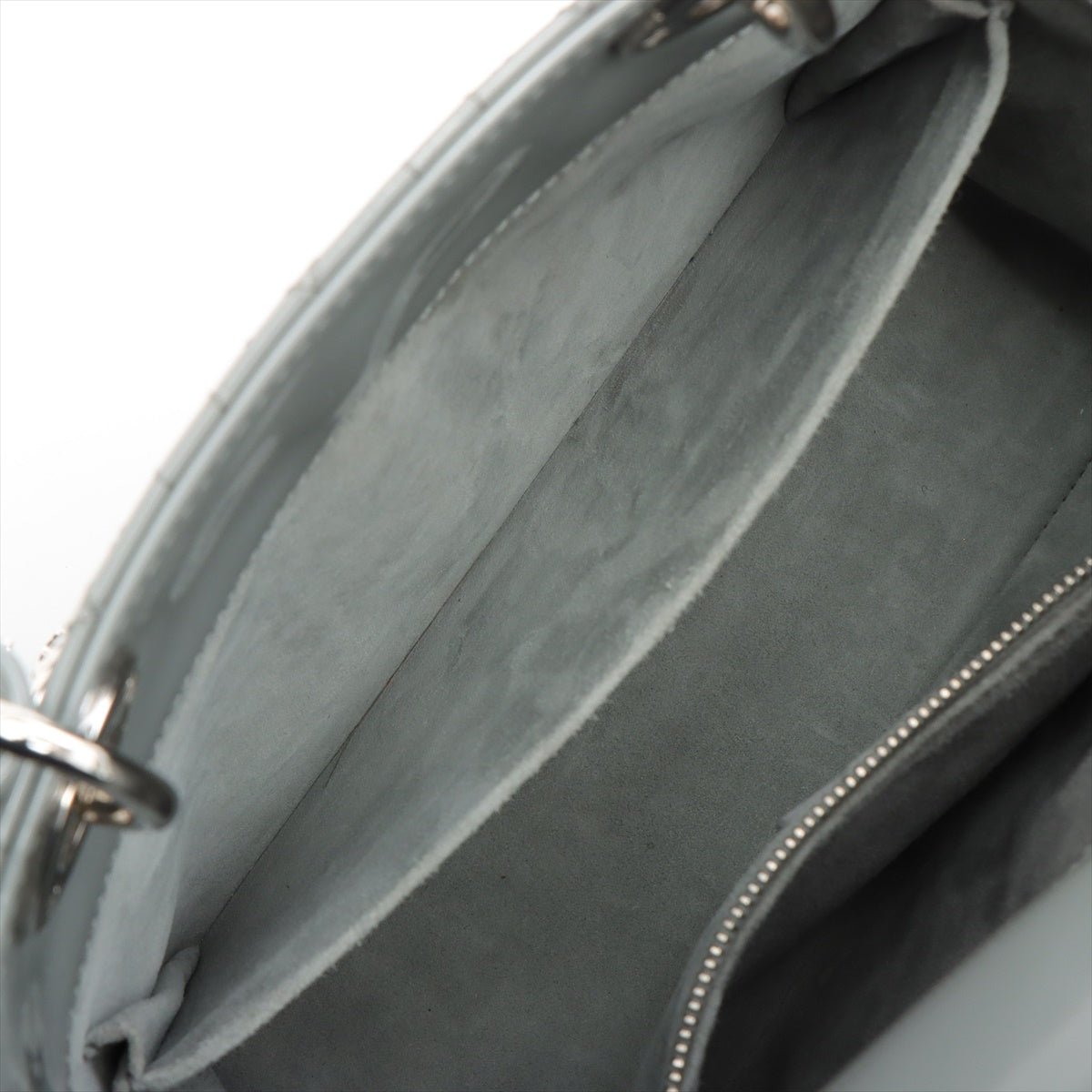 Lady Dior Grey Patent Cannage leather 2-way