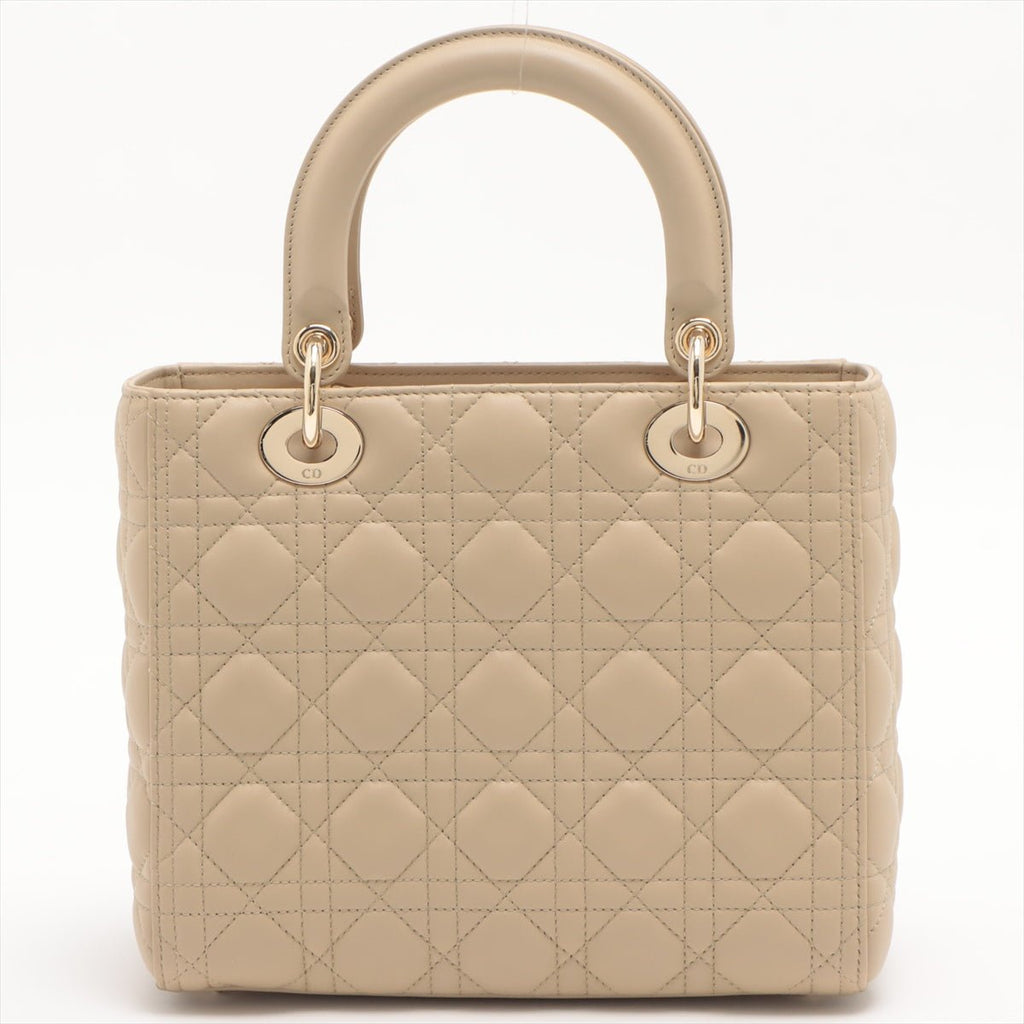 Lady Dior Medium Cannage Leather Beige Bag