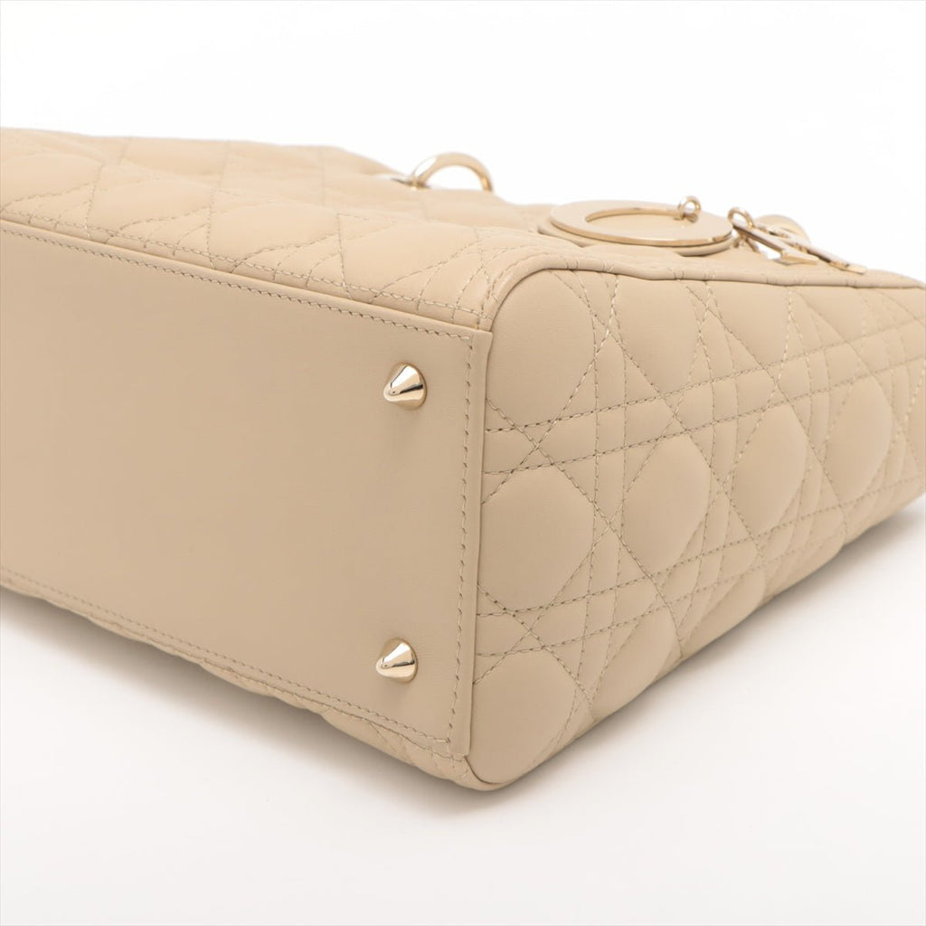 Lady Dior Medium Cannage Leather Beige Bag