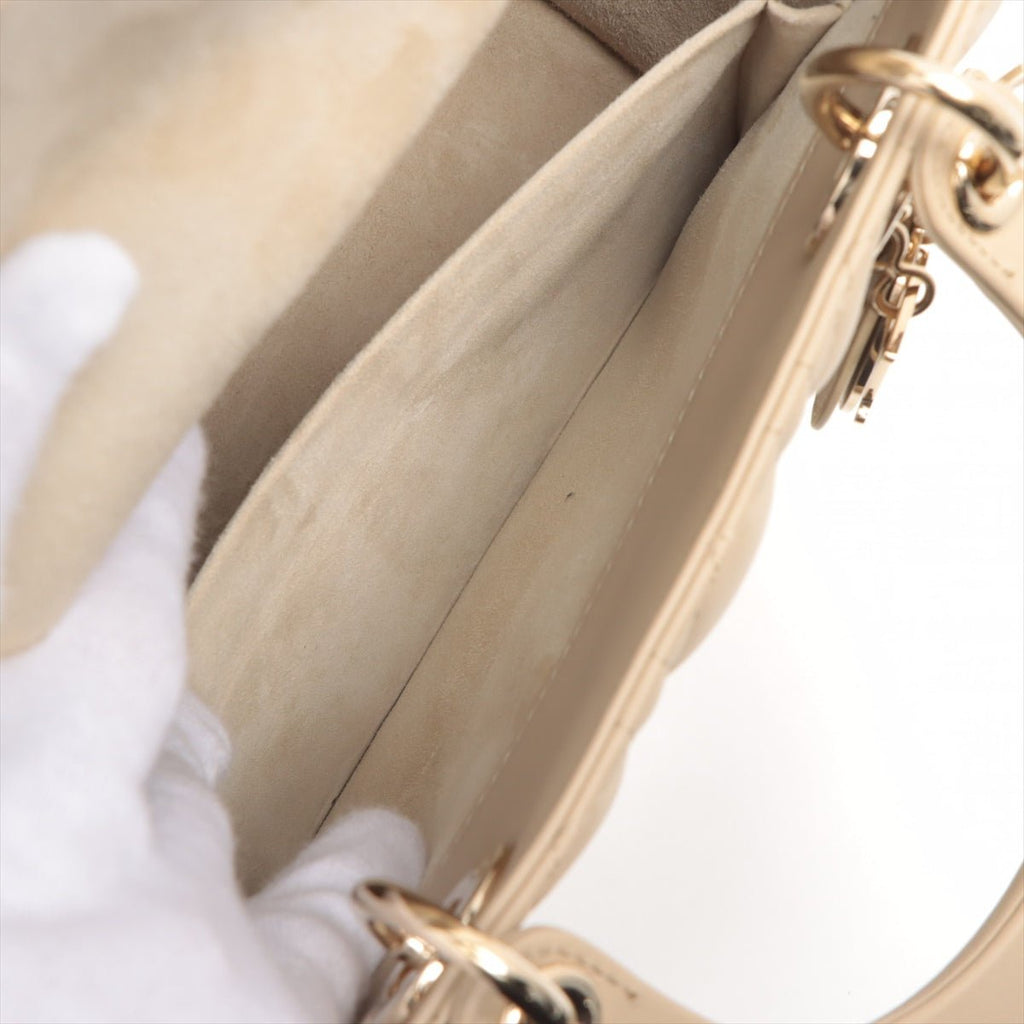 Lady Dior Medium Cannage Leather Beige Bag