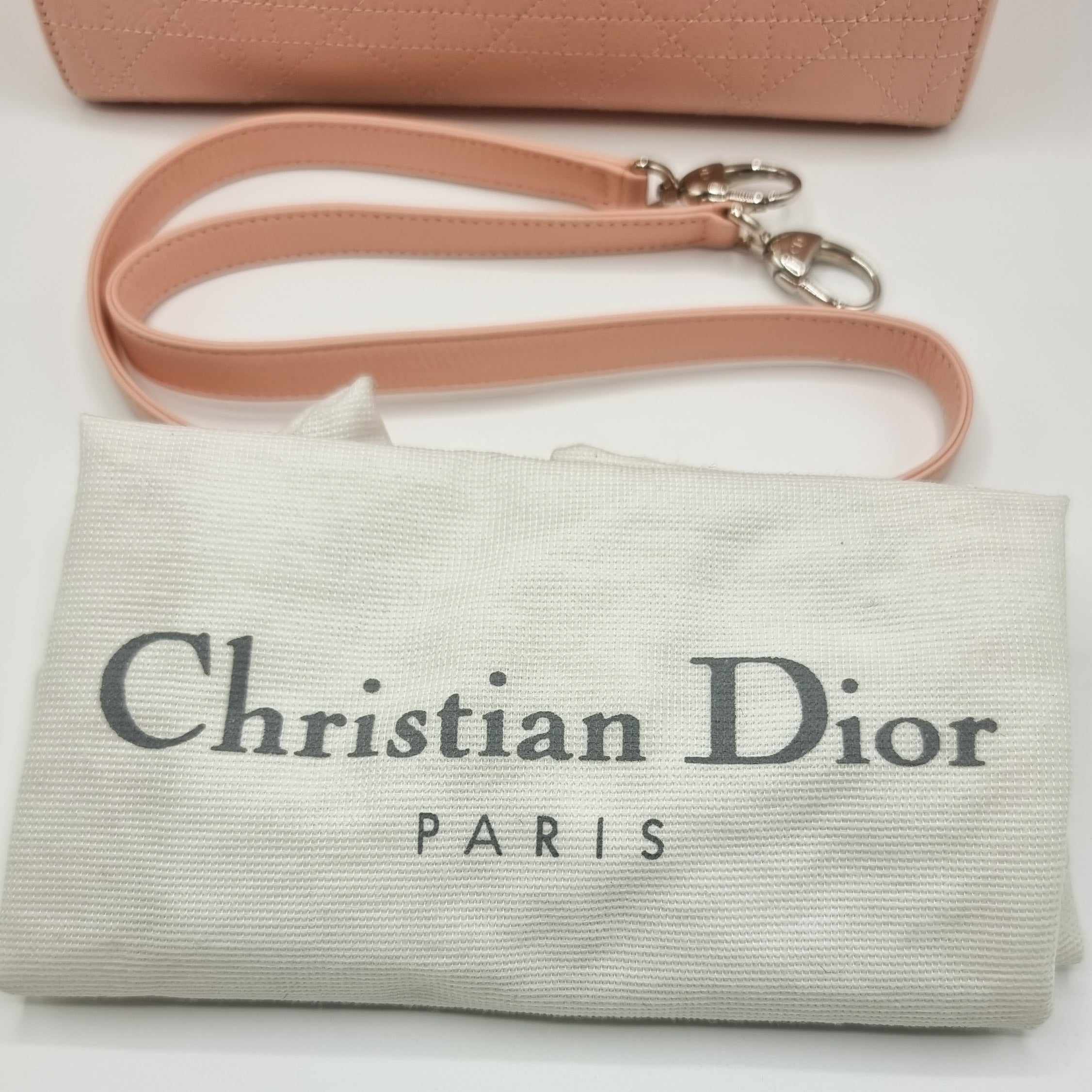 Lady Dior Pink Leather Medium