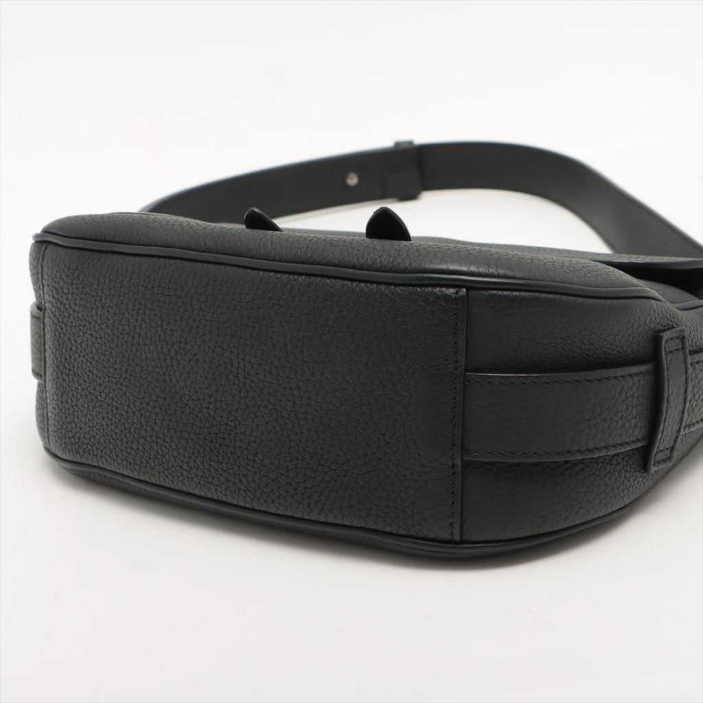 Saddle Soft Bag Black Grained Leather