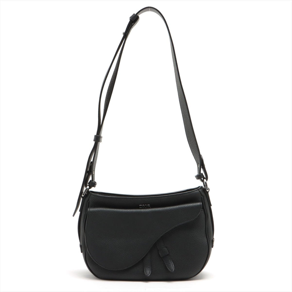 Saddle Soft Bag Black Grained Leather