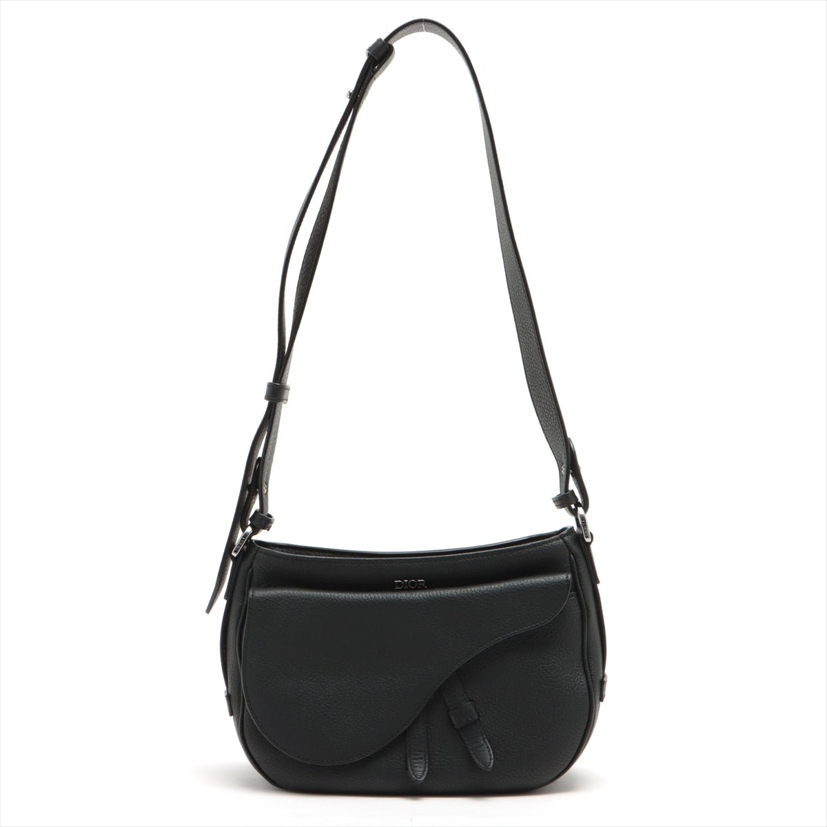 Saddle Soft Bag Black Grained Leather