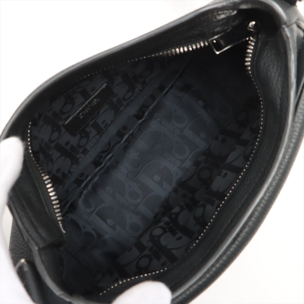 Saddle Soft Bag Black Grained Leather