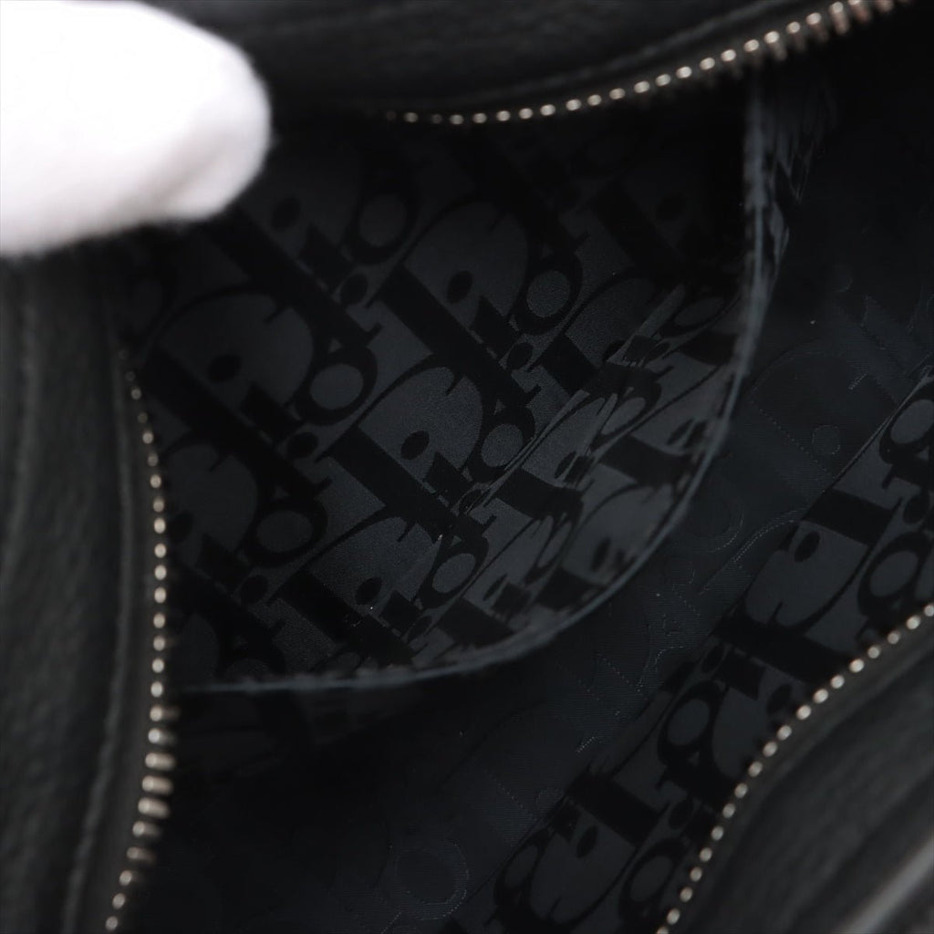 Saddle Soft Bag Black Grained Leather