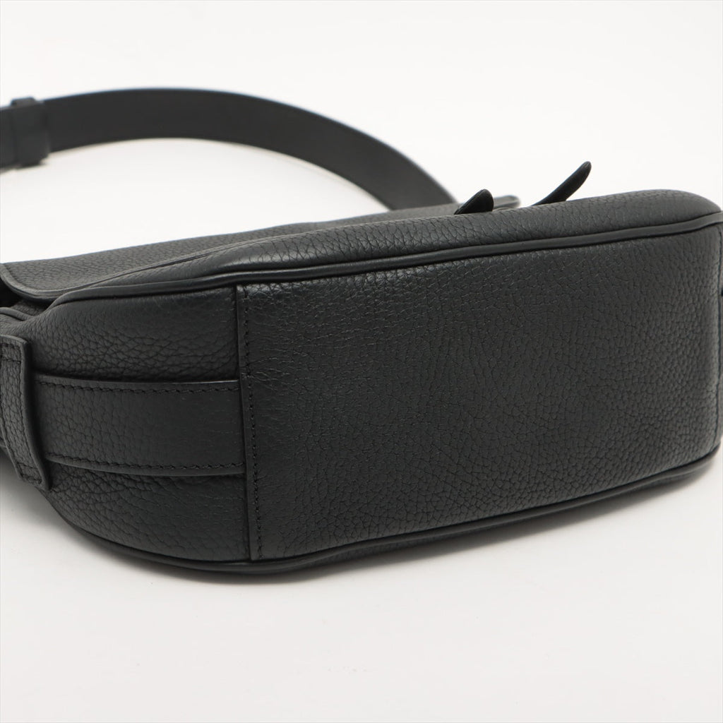 Saddle Soft Bag Black Grained Leather