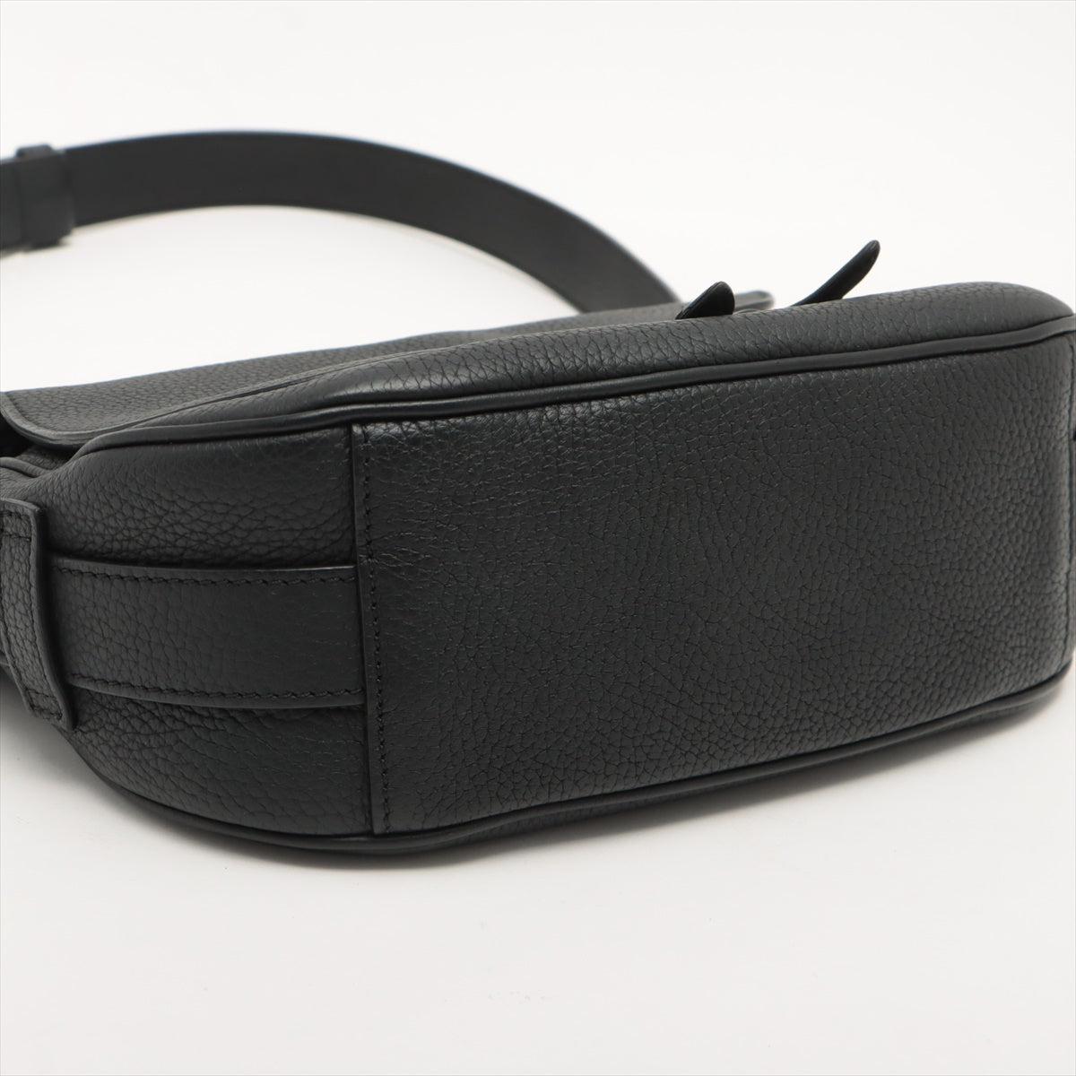 Saddle Soft Bag Black Grained Leather