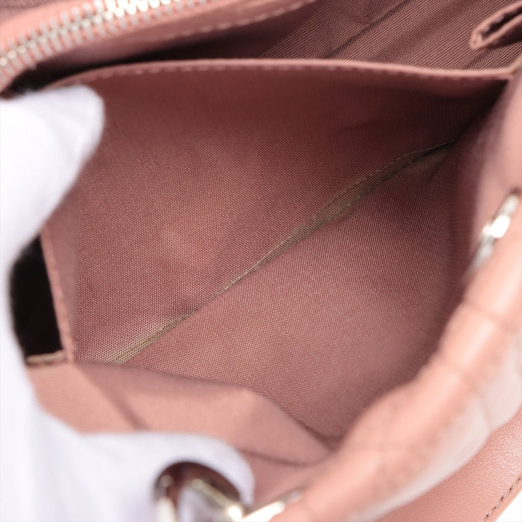 Shoulder Bag Cannage Leather Pink