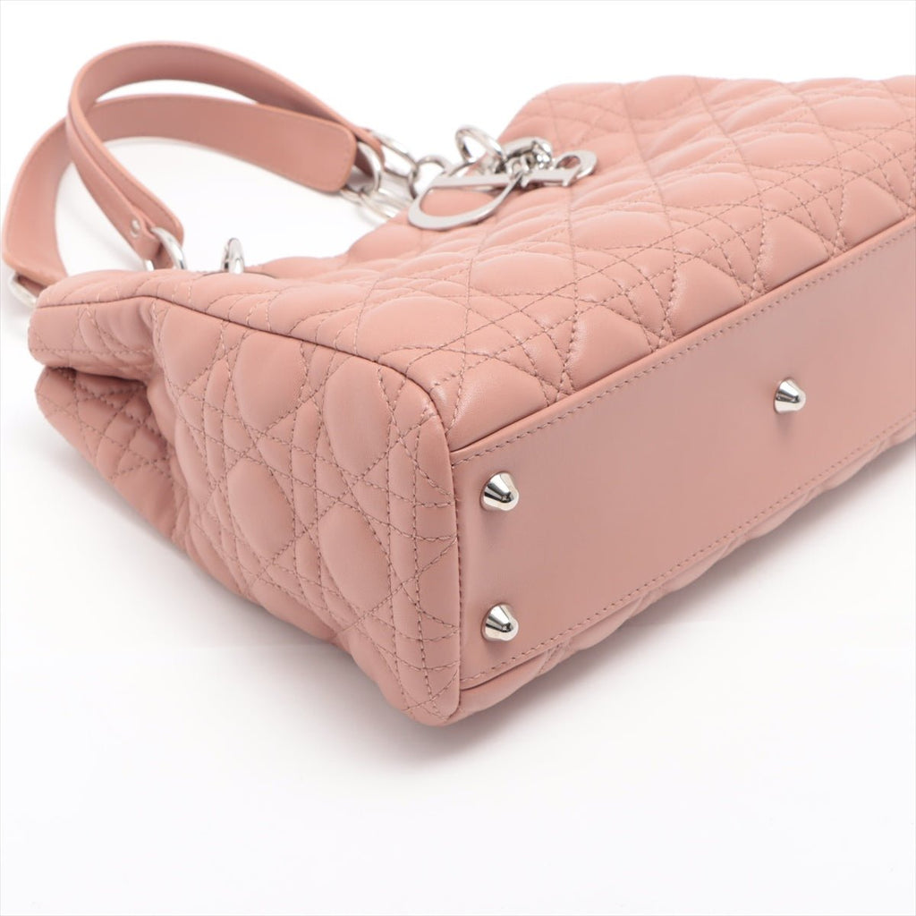 Shoulder Bag Cannage Leather Pink