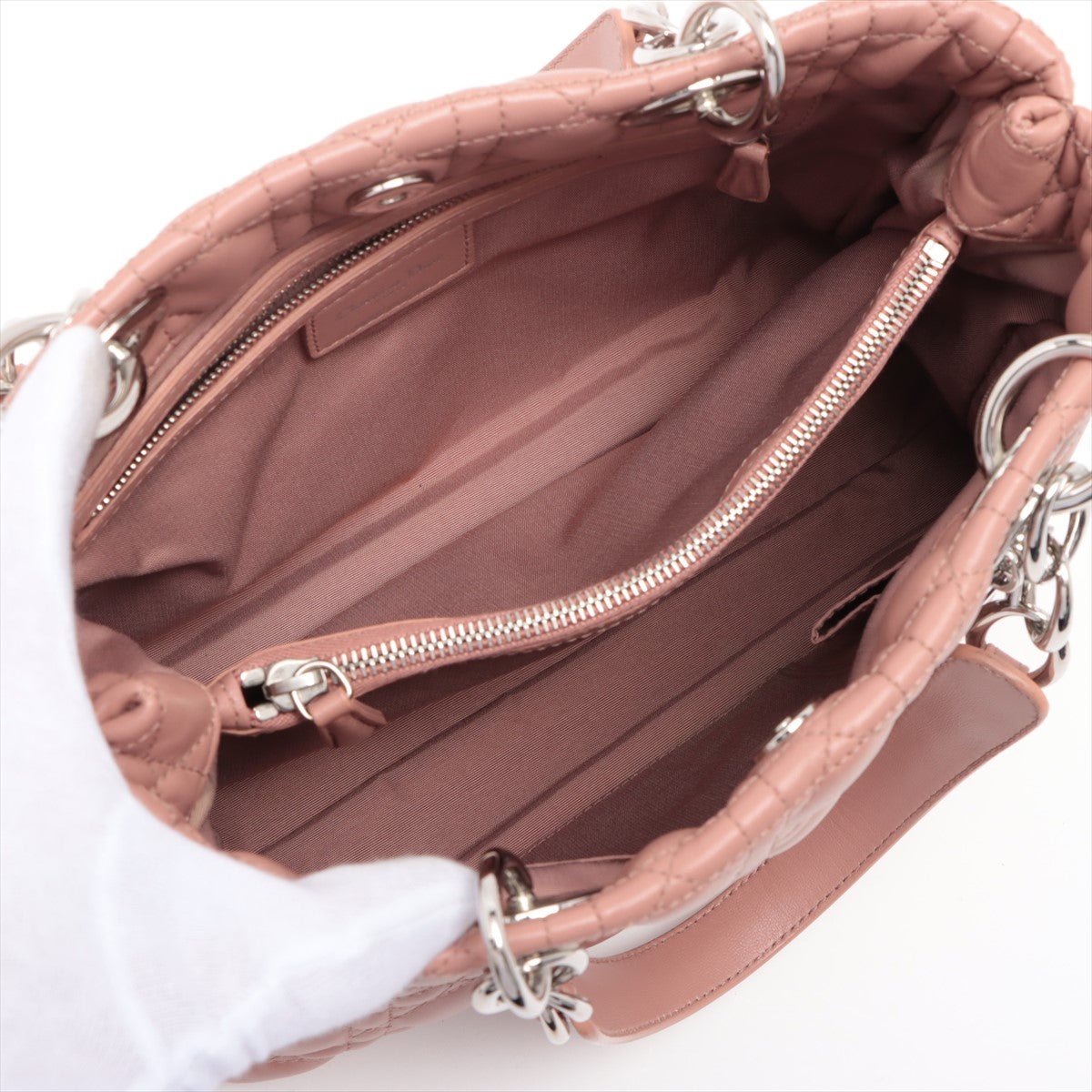 Shoulder Bag Cannage Leather Pink
