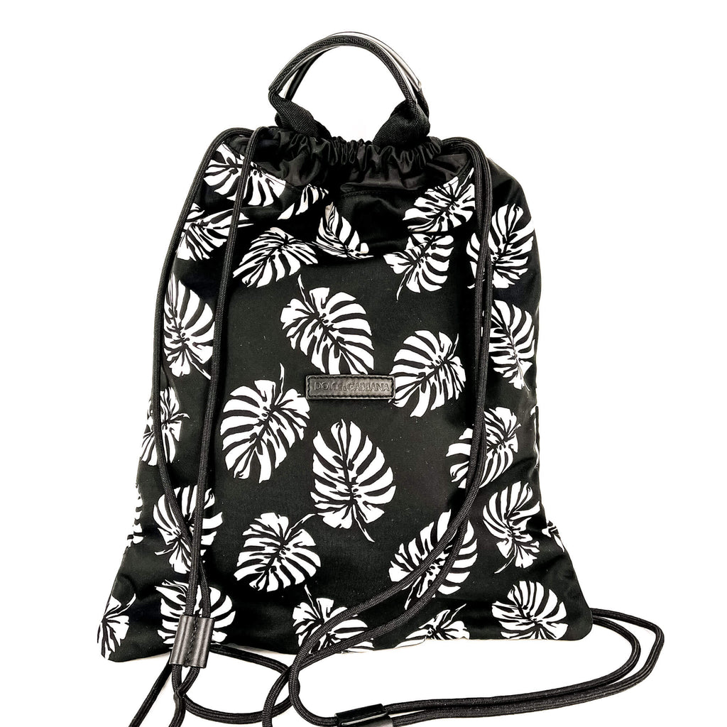 Black and White Nylon Backpack