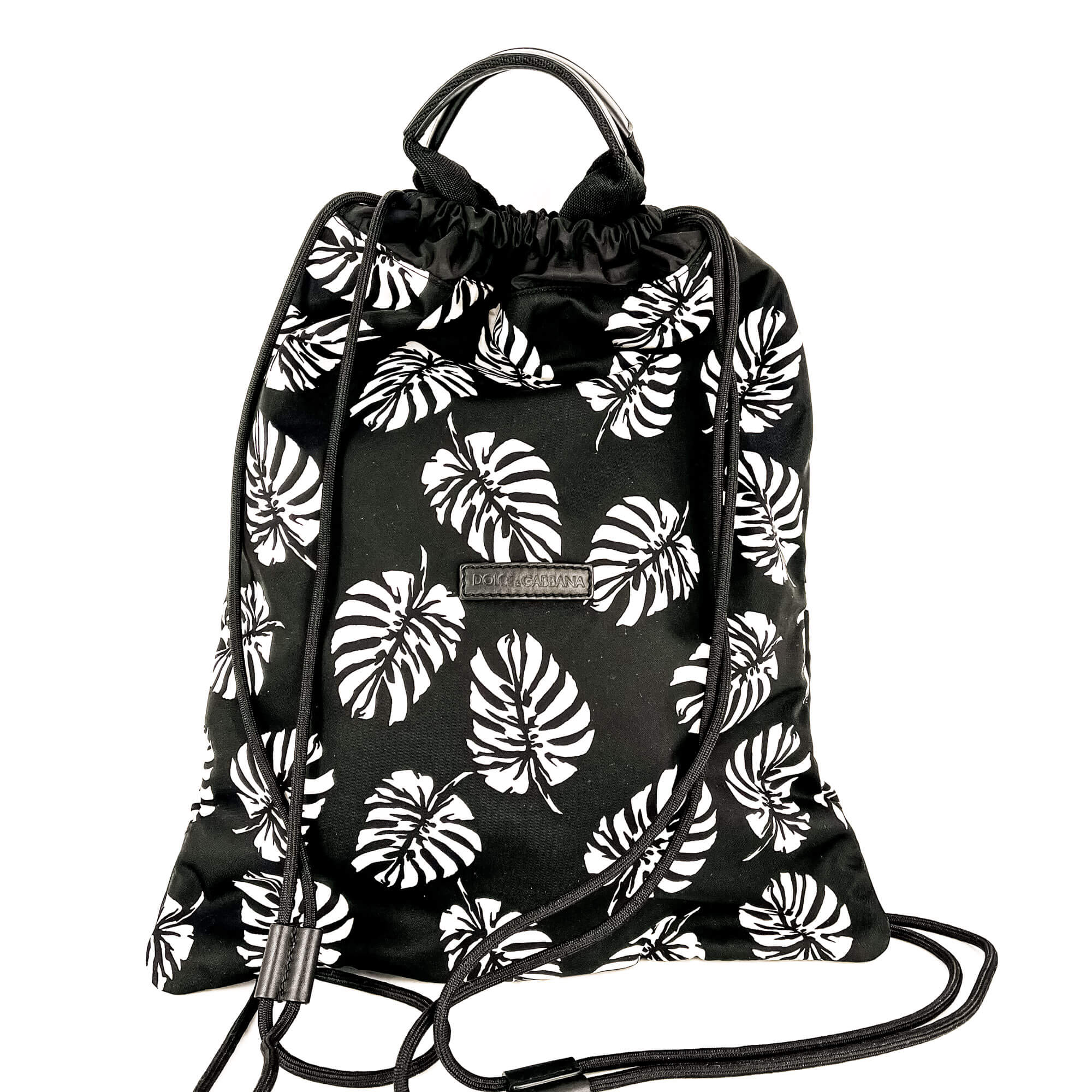 Black and White Nylon Backpack