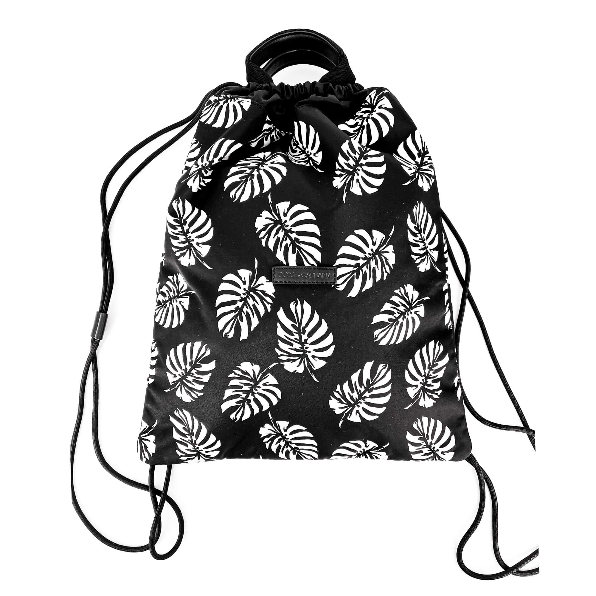 Black and White Nylon Backpack