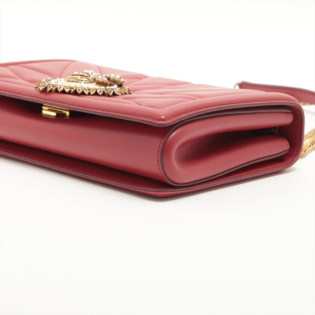 Devotion Chain Large Quilted Nappa Poppy Red Bag