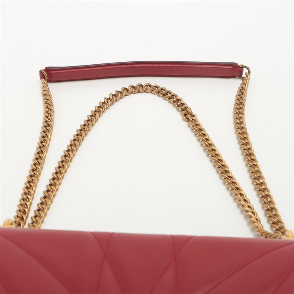 Devotion Chain Large Quilted Nappa Poppy Red Bag