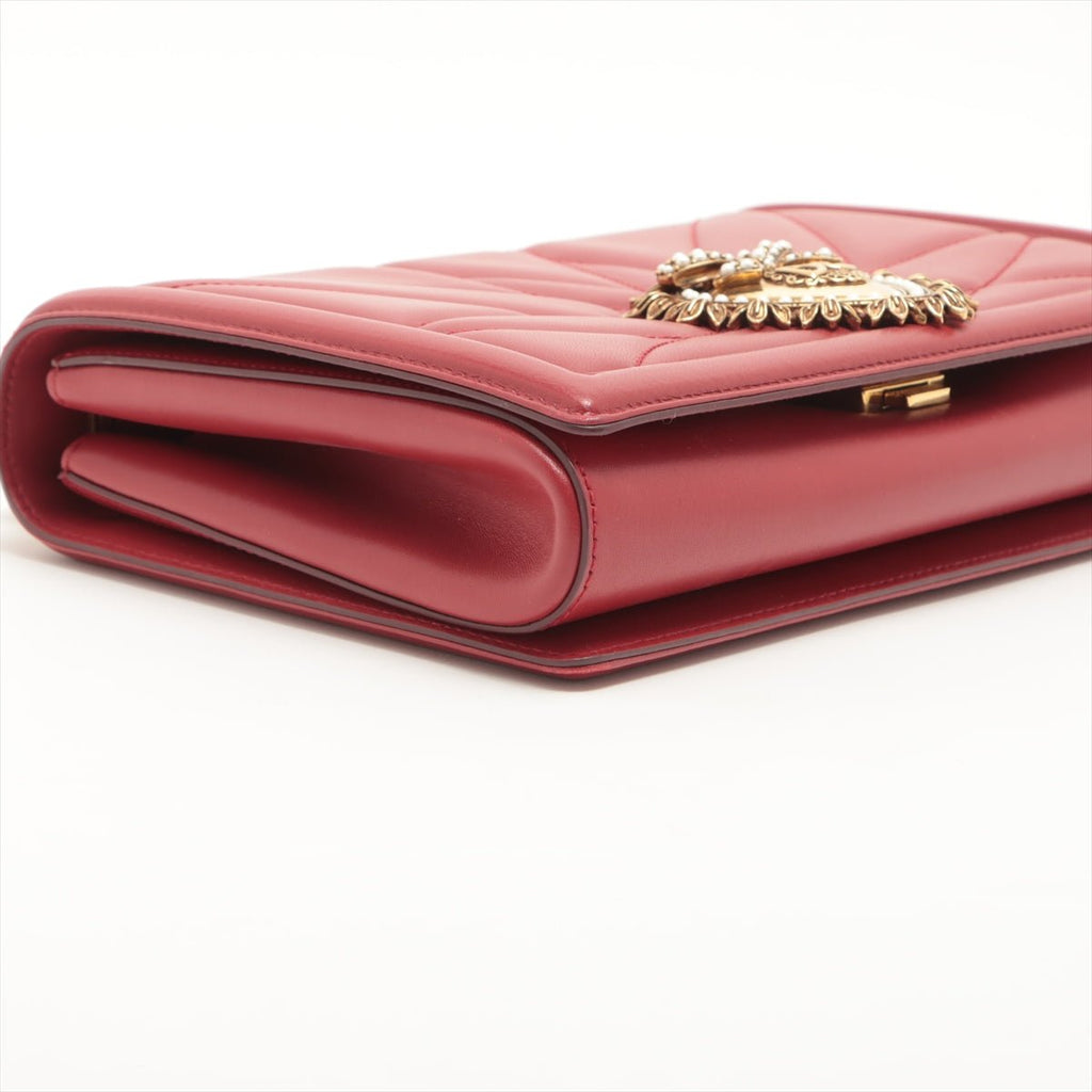 Devotion Chain Large Quilted Nappa Poppy Red Bag
