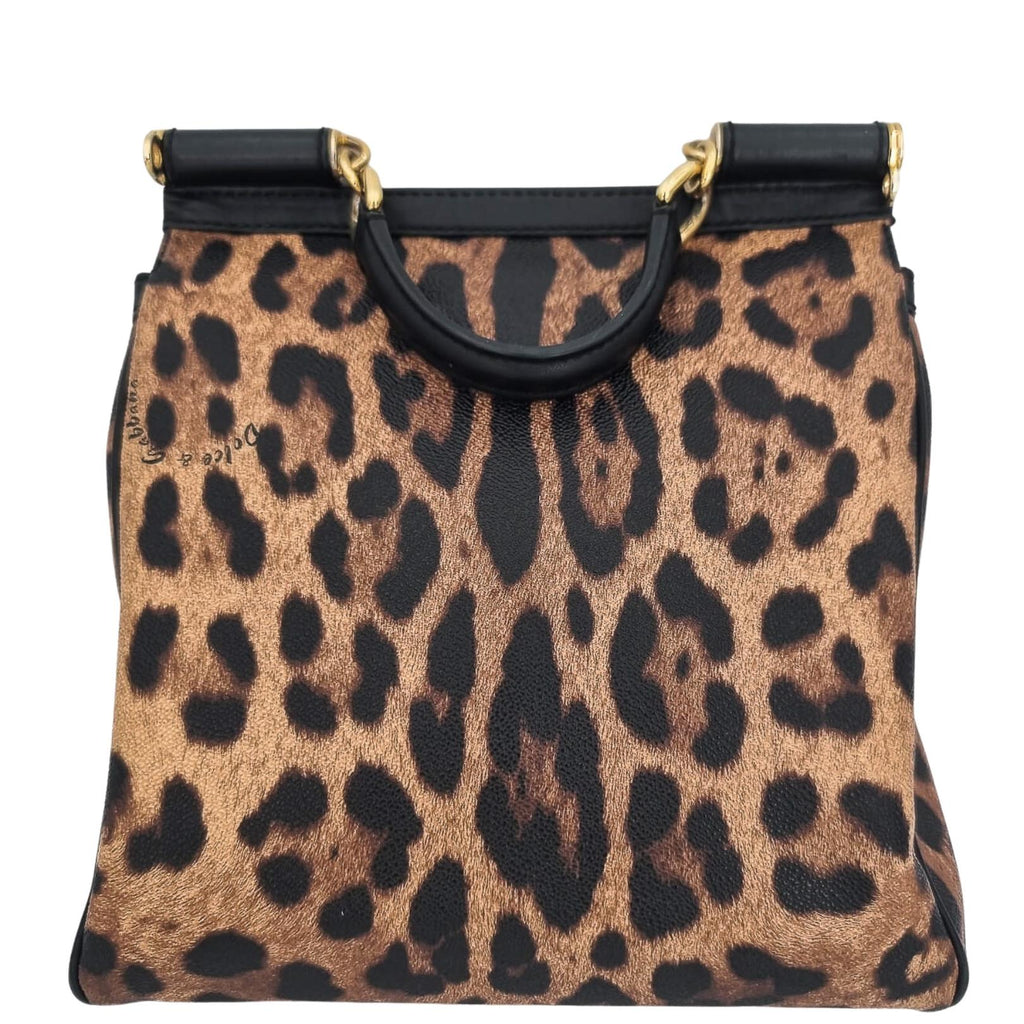 Dolce e Gabbana Black & Brown Leopard Print Sicily
