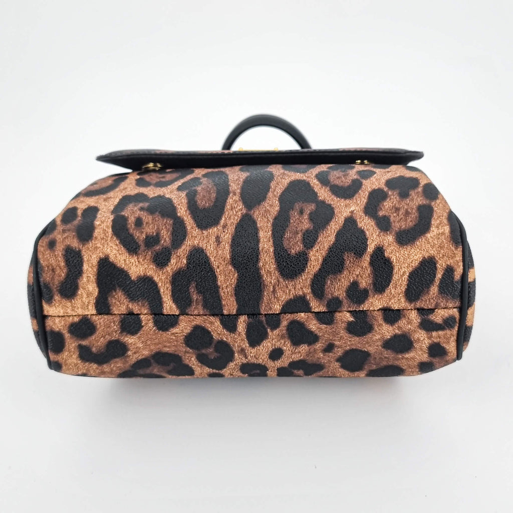 Dolce e Gabbana Black & Brown Leopard Print Sicily