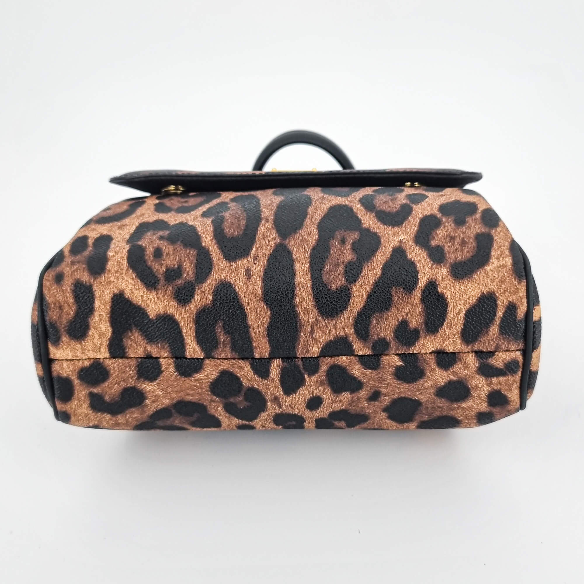 Dolce e Gabbana Black & Brown Leopard Print Sicily