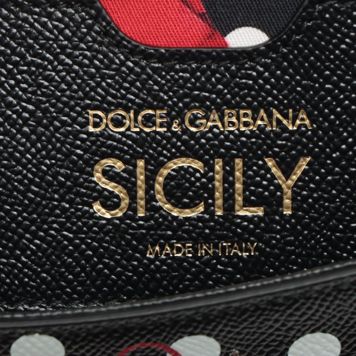 Sicily Polka Dots Small Dauphine Leather Black Bag