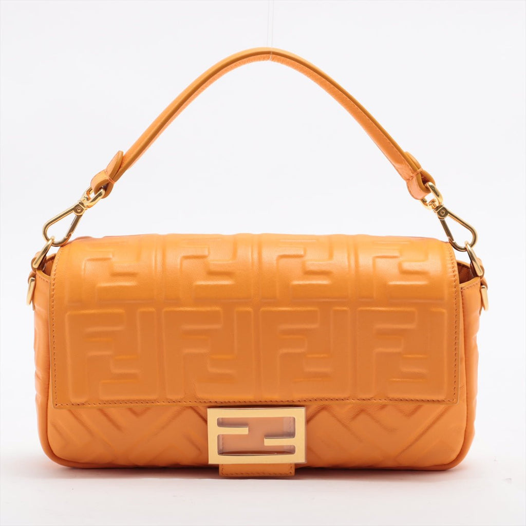 Baguette Nappa Leather Orange 2-Way Bag