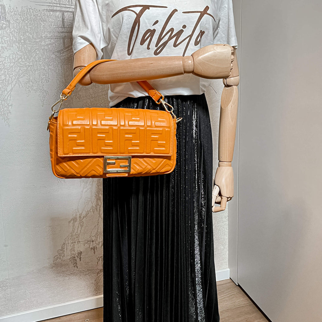 Baguette Nappa Leather Orange 2-Way Bag