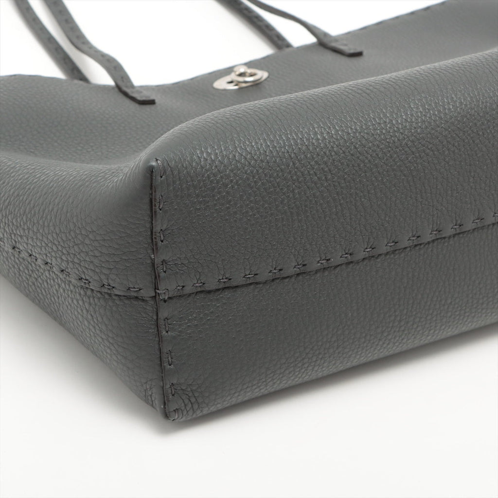 Carla Selleria Leather Grey Tote Bag
