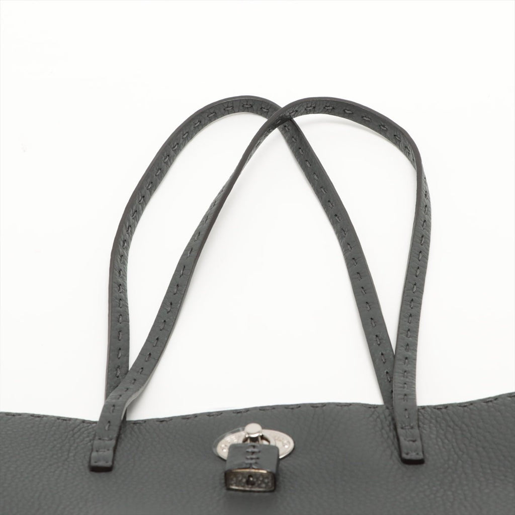 Carla Selleria Leather Grey Tote Bag