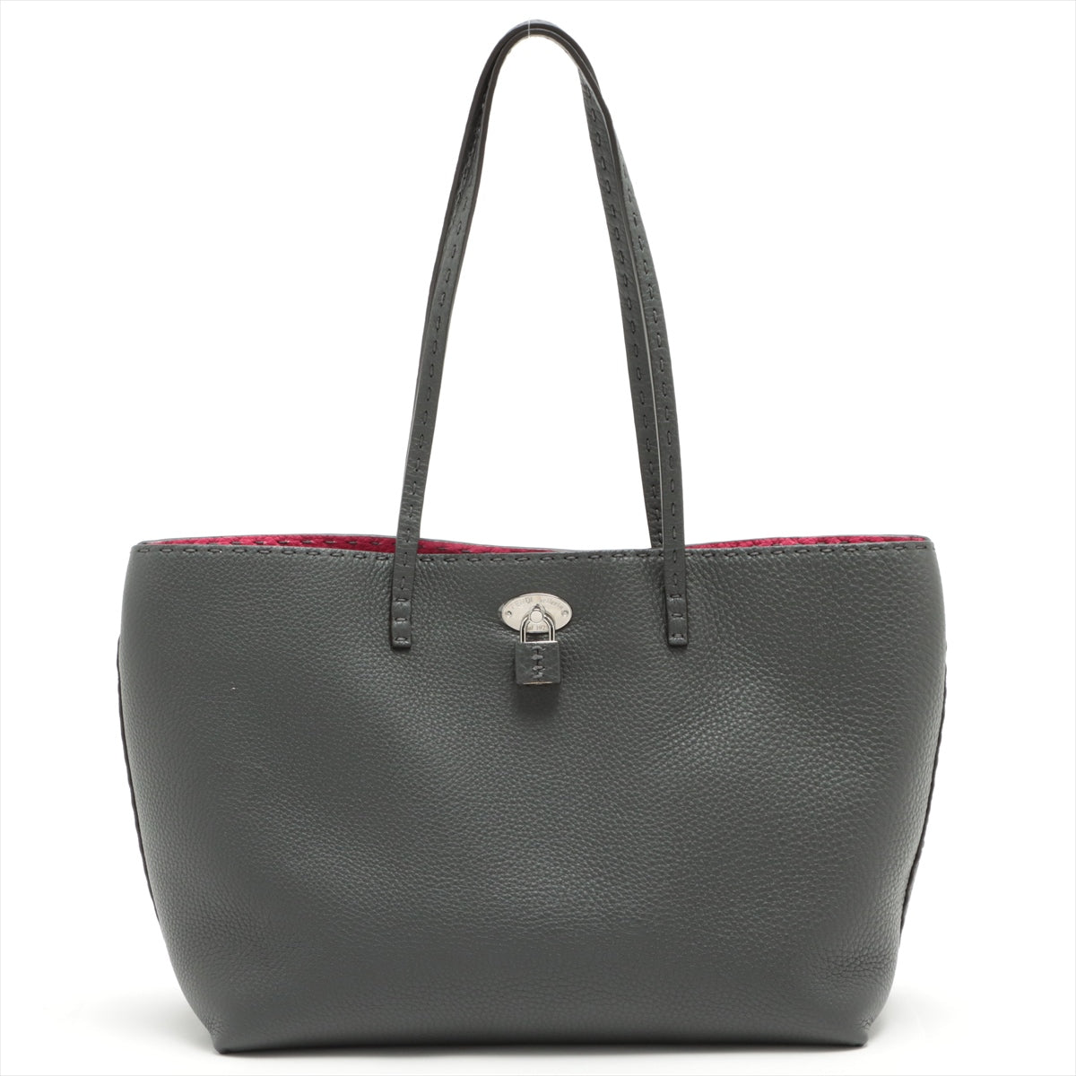Carla Selleria Leather Grey Tote Bag