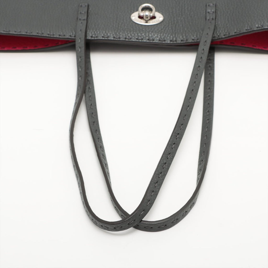 Carla Selleria Leather Grey Tote Bag