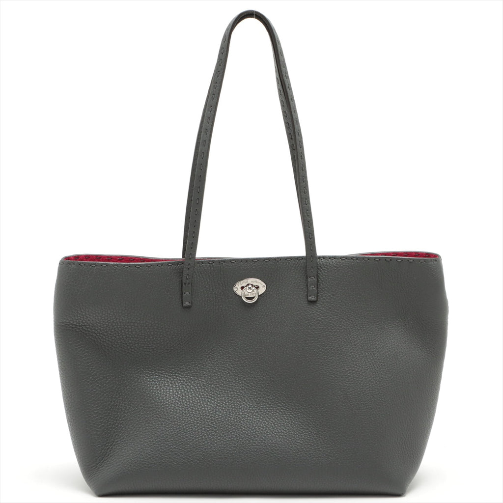 Carla Selleria Leather Grey Tote Bag