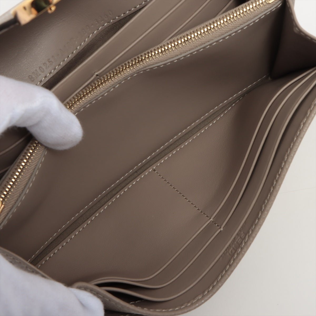 Continental Leather Wallet Beige