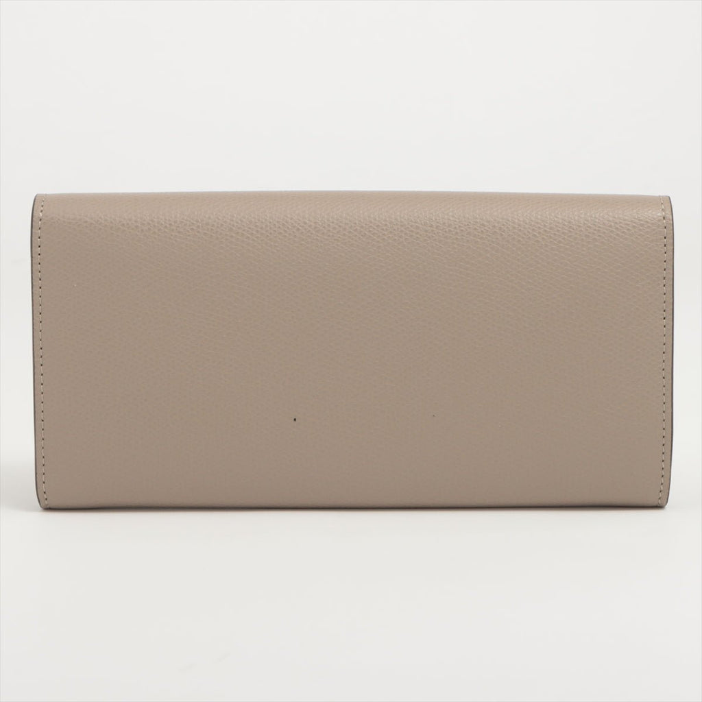 Continental Leather Wallet Beige
