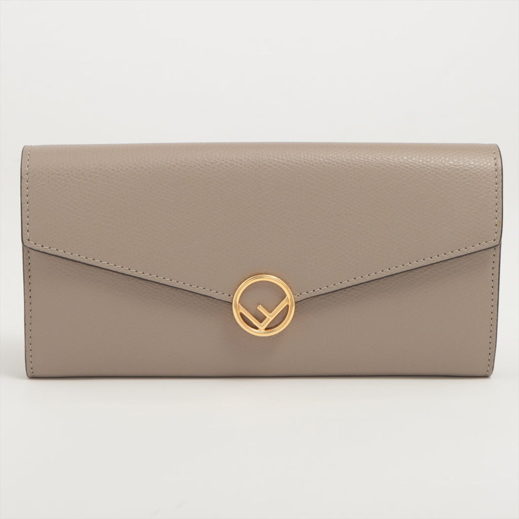 Continental Leather Wallet Beige