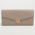 Continental Leather Wallet Beige