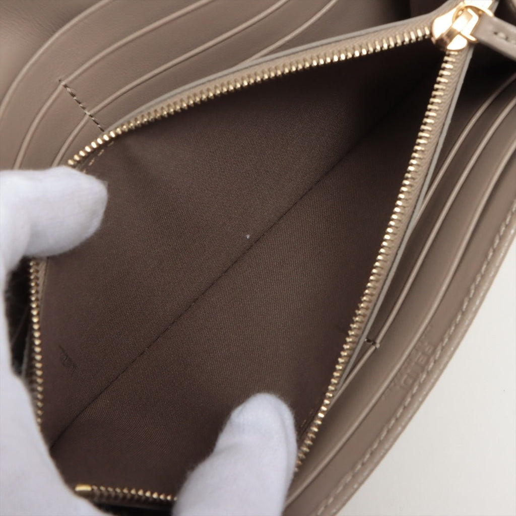 Continental Leather Wallet Beige
