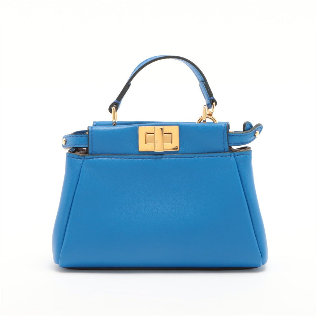 Peekaboo Micro Leather Blue 2-Way Top-handle