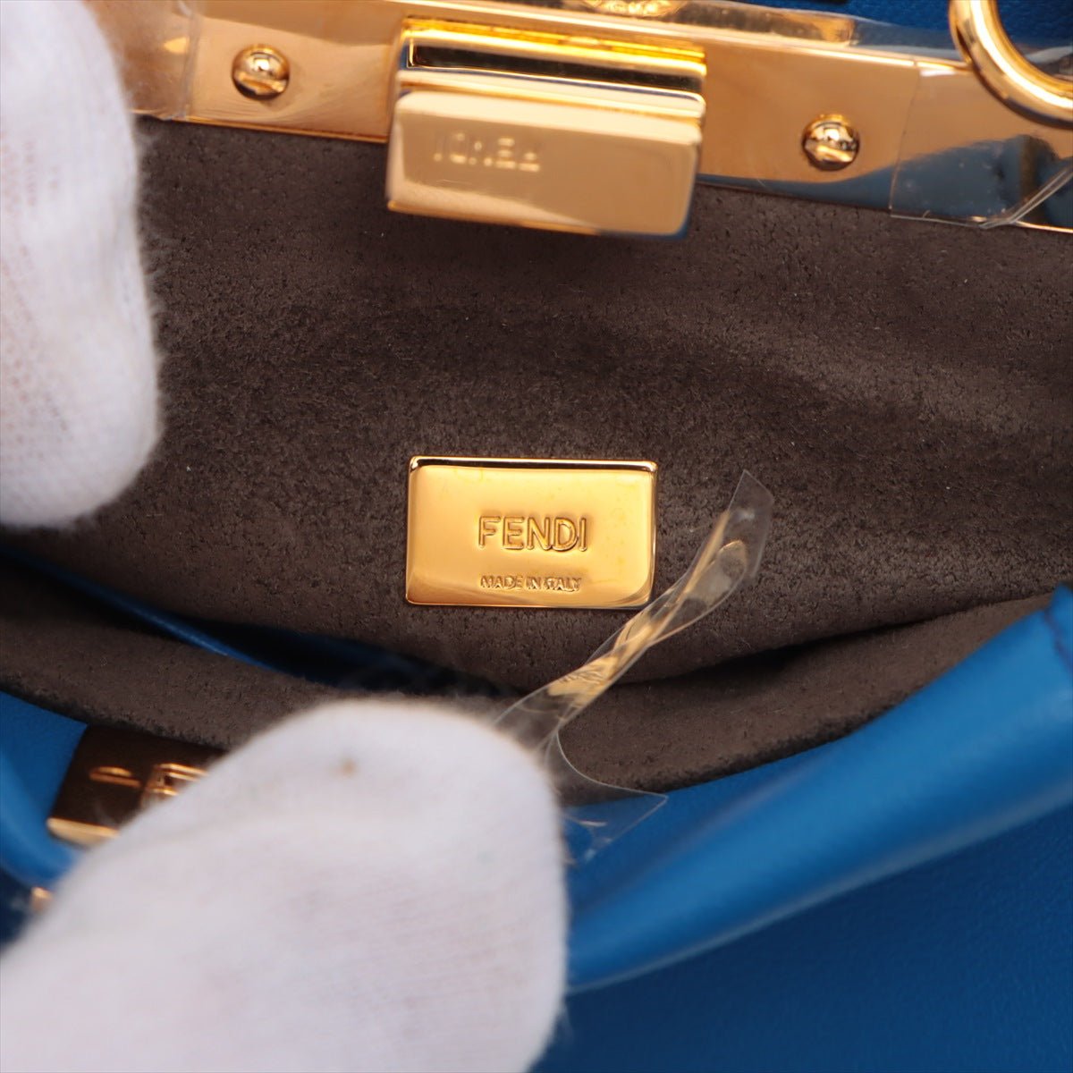Peekaboo Micro Leather Blue 2-Way Top-handle