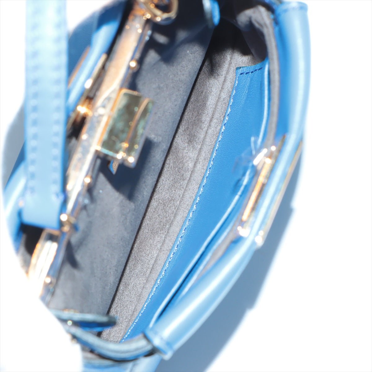 Peekaboo Micro Leather Blue 2-Way Top-handle