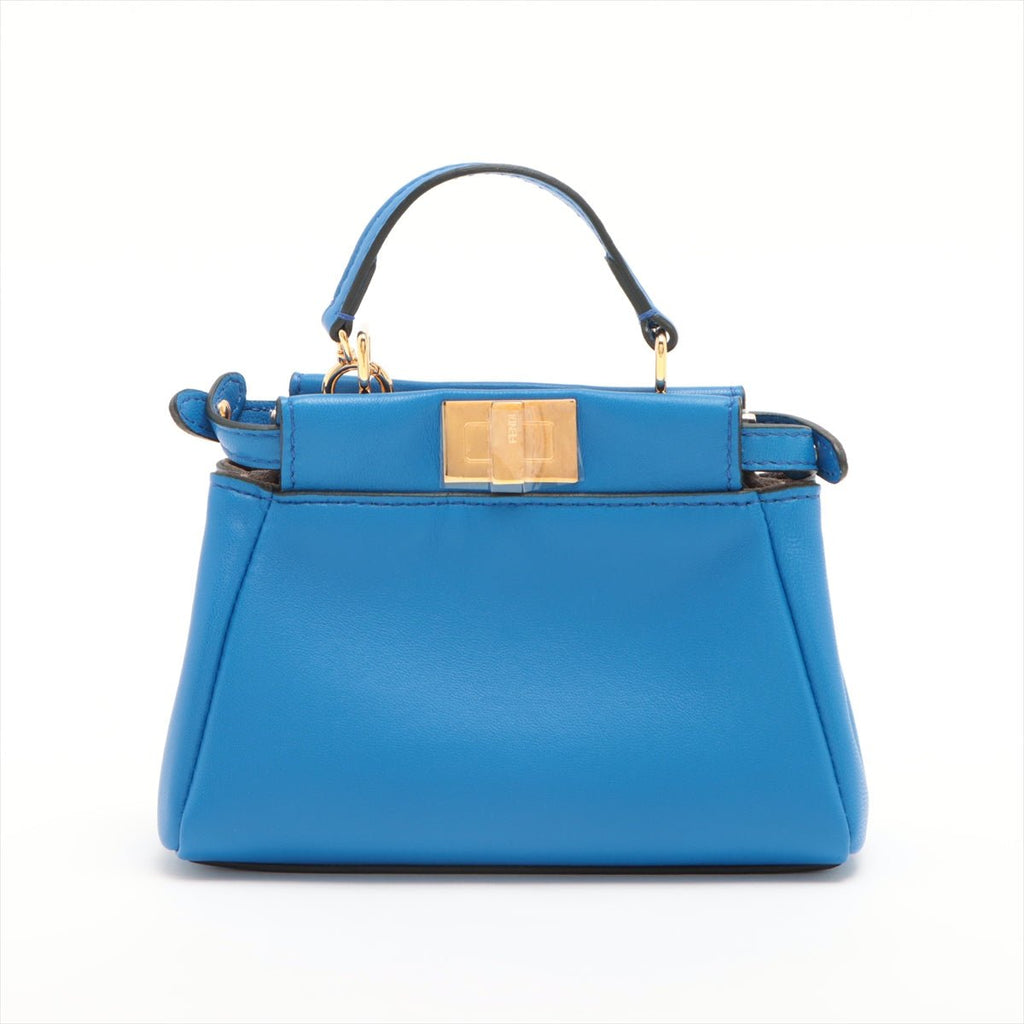 Peekaboo Micro Leather Blue 2-Way Top-handle