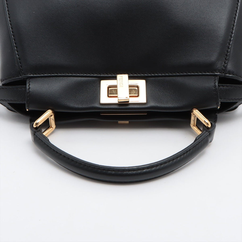 Peekaboo Mini Black Leather