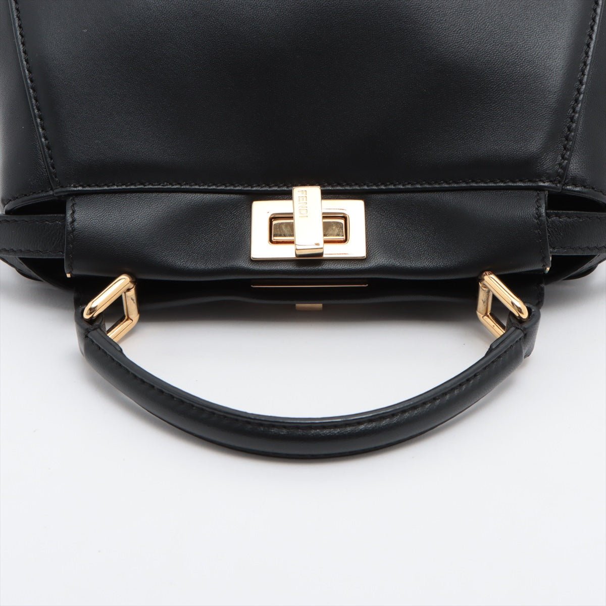Peekaboo Mini Black Leather