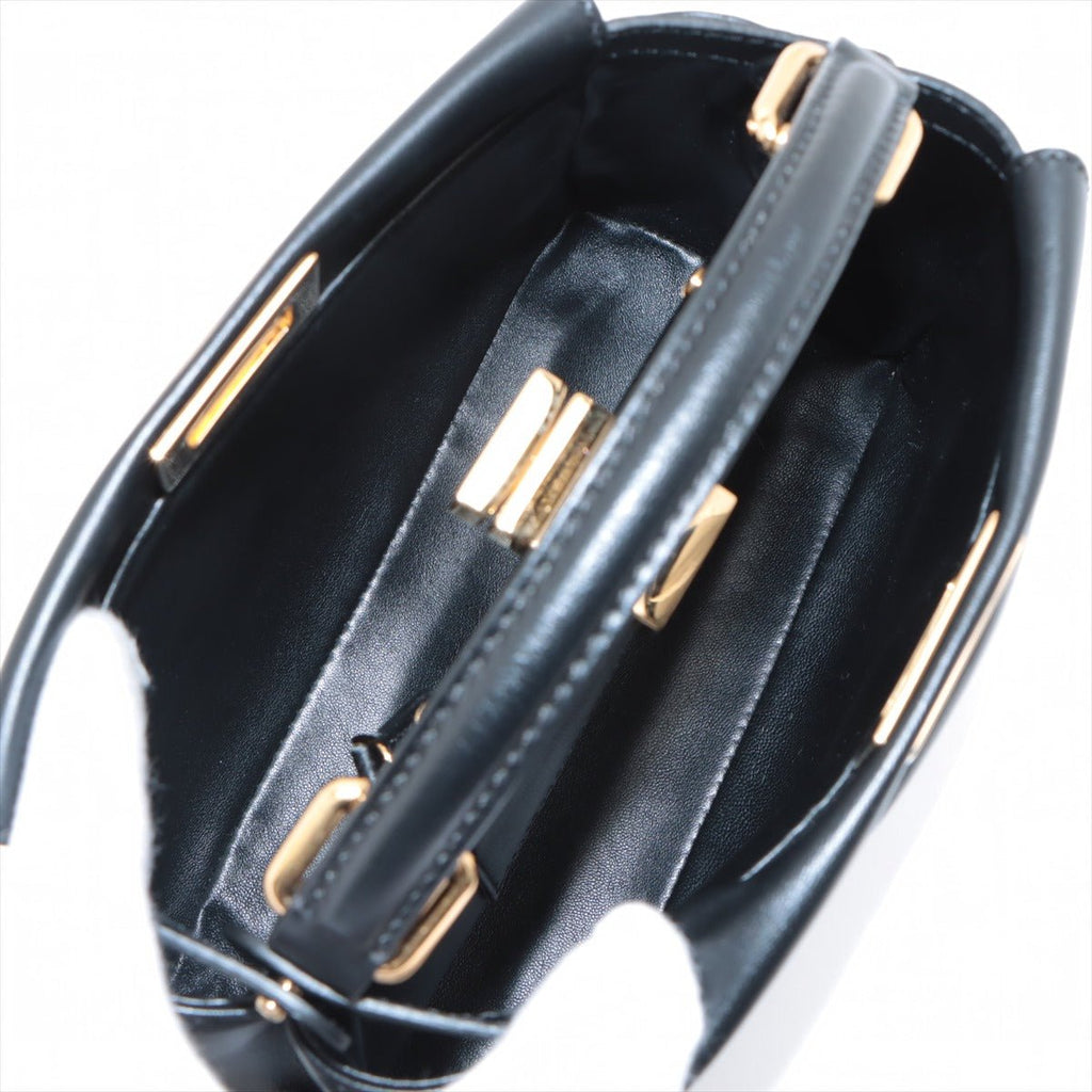 Peekaboo Mini Black Leather