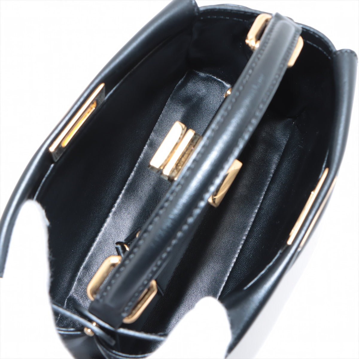 Peekaboo Mini Black Leather