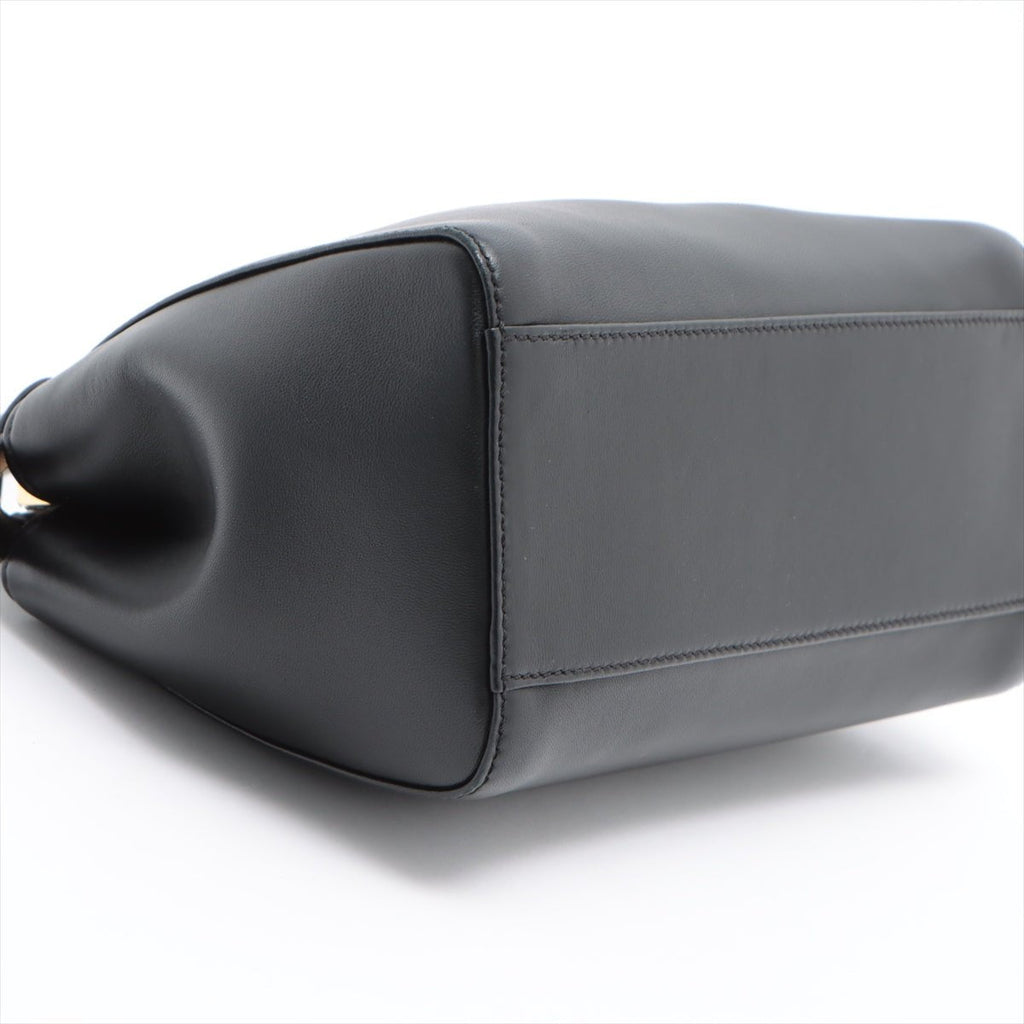 Peekaboo Mini Black Leather