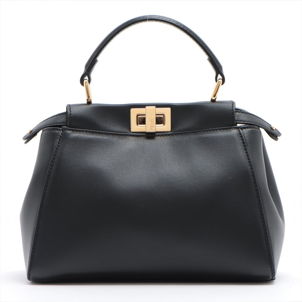 Peekaboo Mini Black Leather