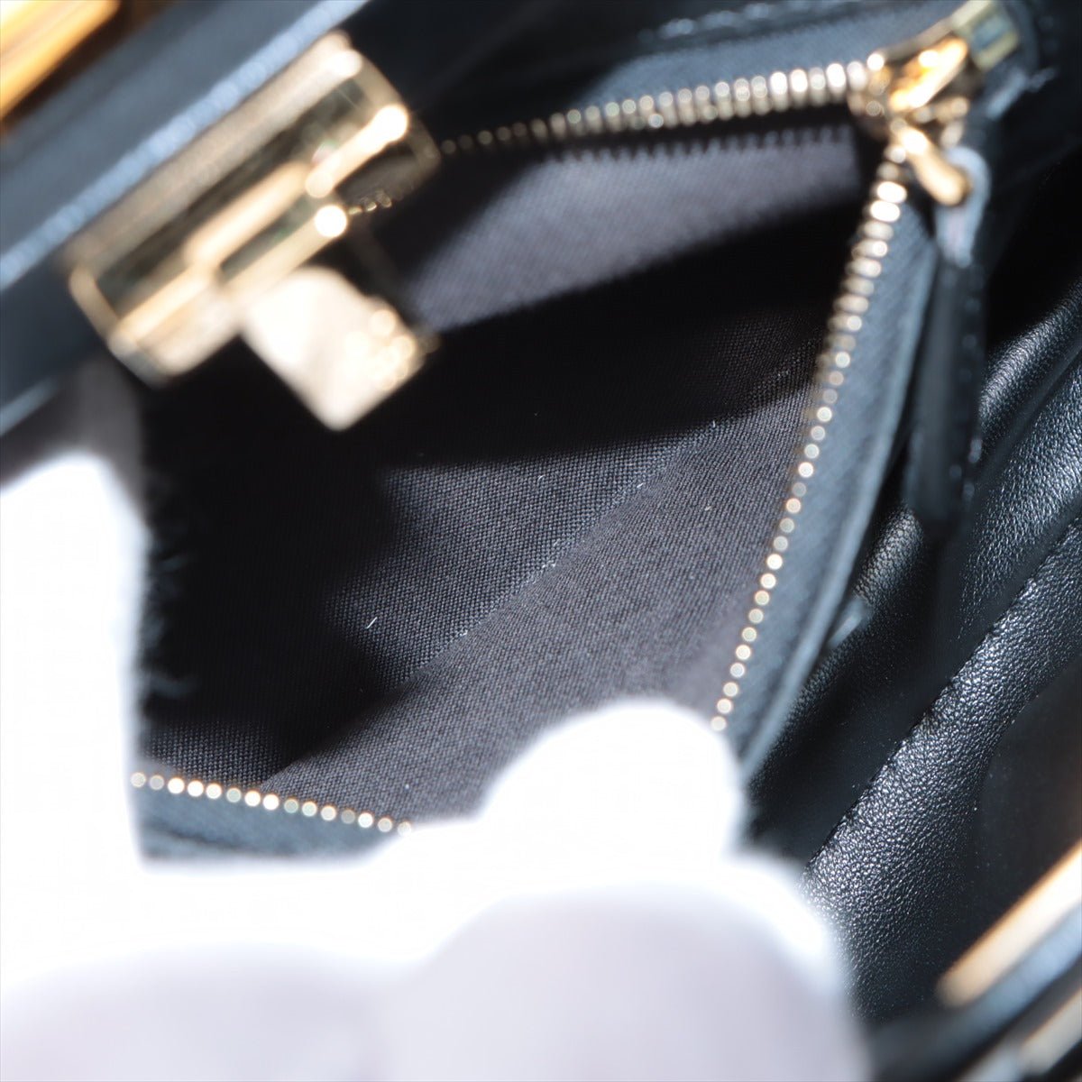 Peekaboo Mini Black Leather