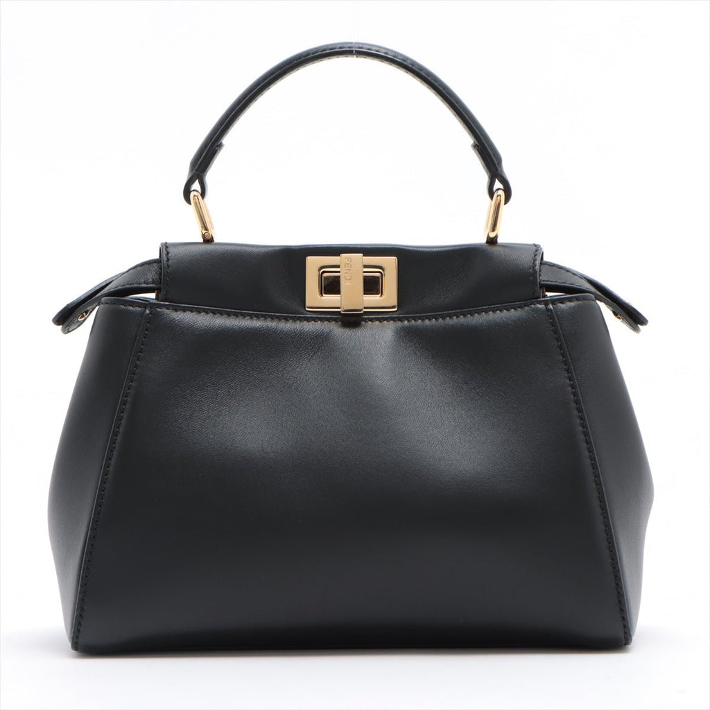 Peekaboo Mini Black Leather