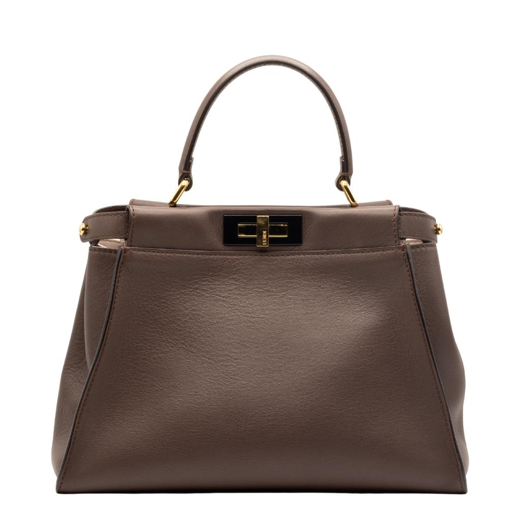Peekaboo Regular Brown Leather